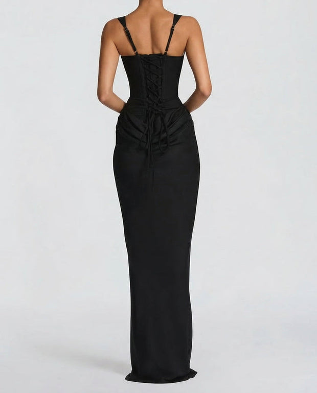Sabine | Robe longue à corsage corset