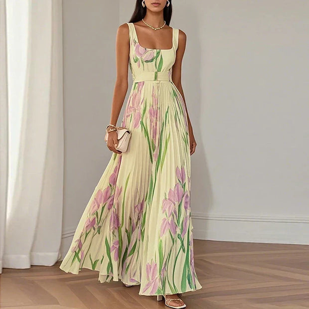 Oriah | Robe longue fleurie ligne A