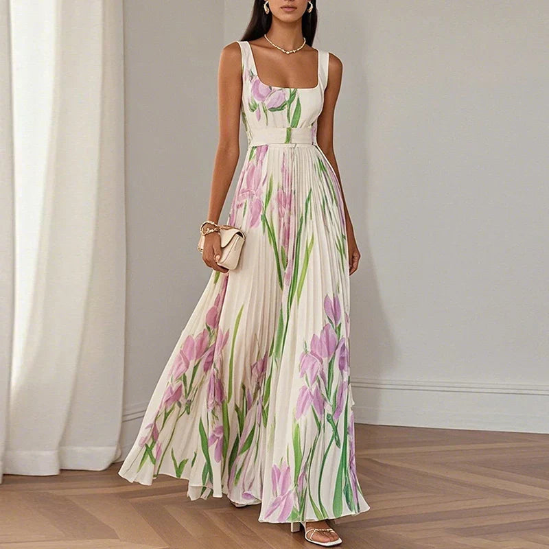 Oriah | Robe longue fleurie ligne A