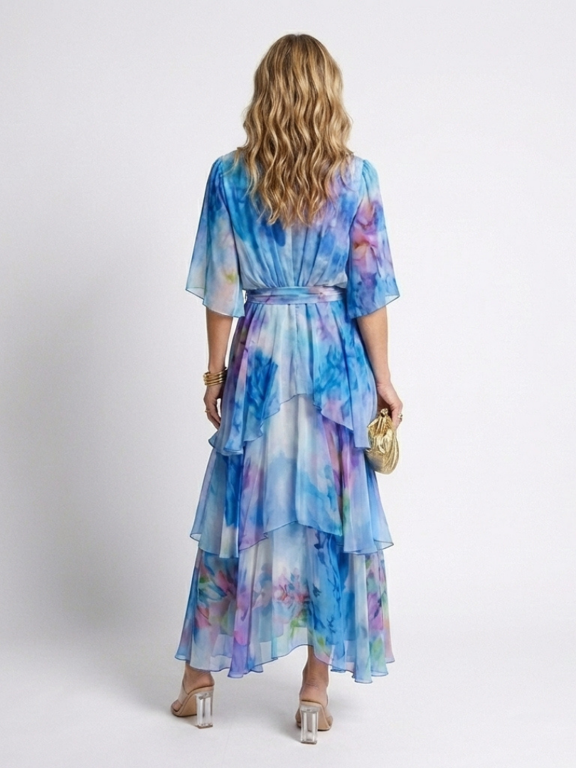 Calista – Robe longue fluide à superpositions