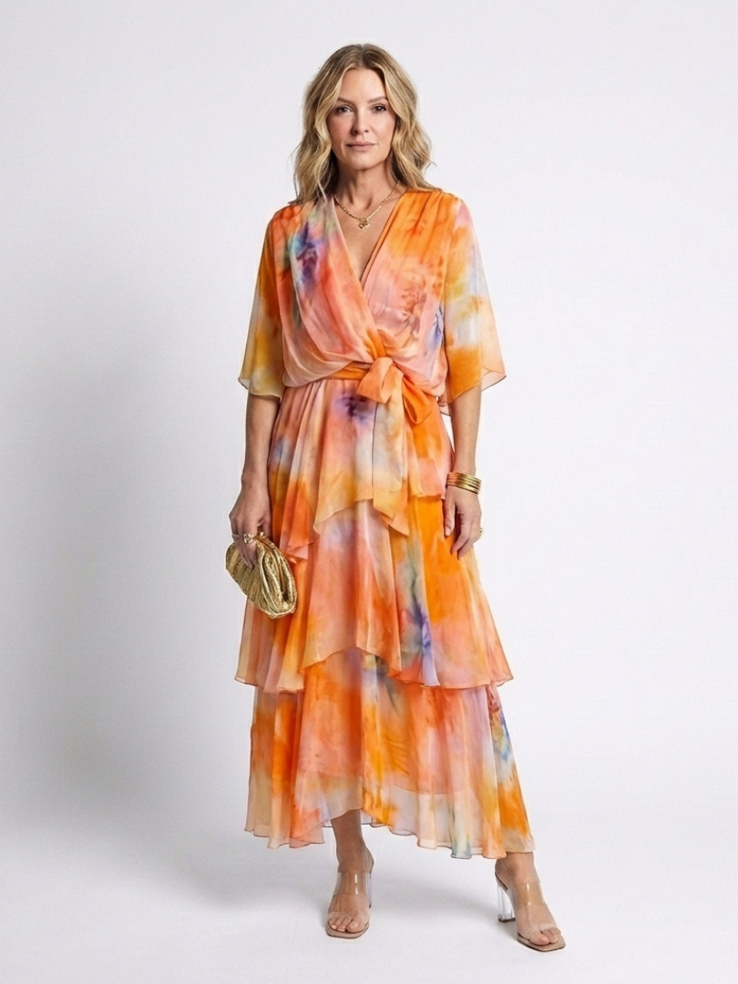 Calista – Robe longue fluide à superpositions