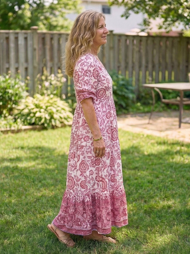 Diane – Robe midi fluide fleurie