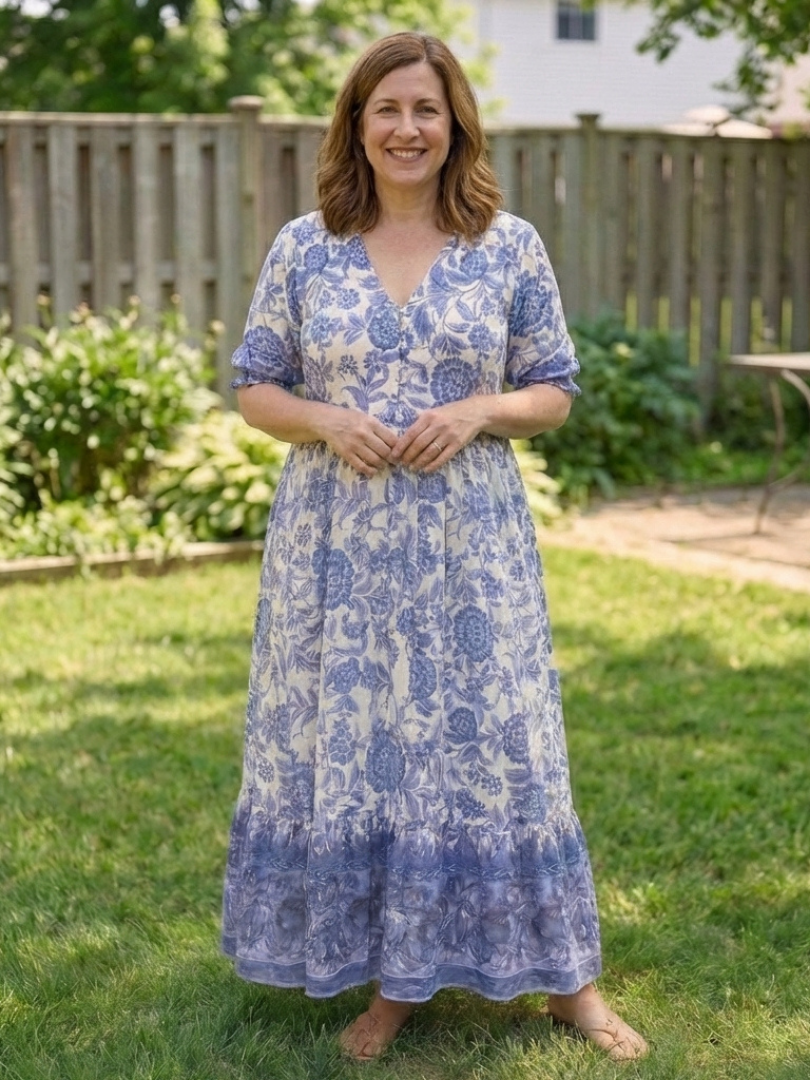 Clara – Robe midi fluide fleurie