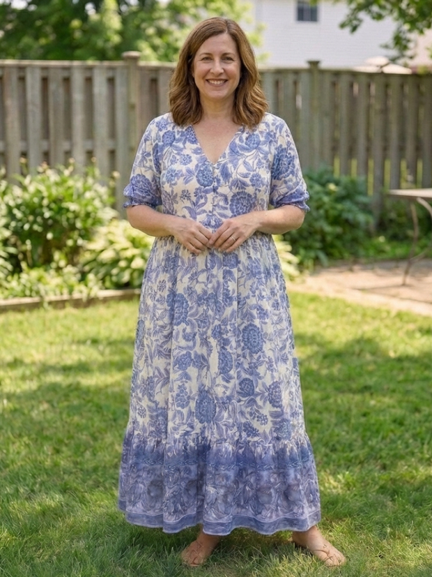 Diane – Robe midi fluide fleurie