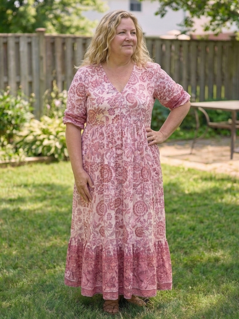 Clara – Robe midi fluide fleurie