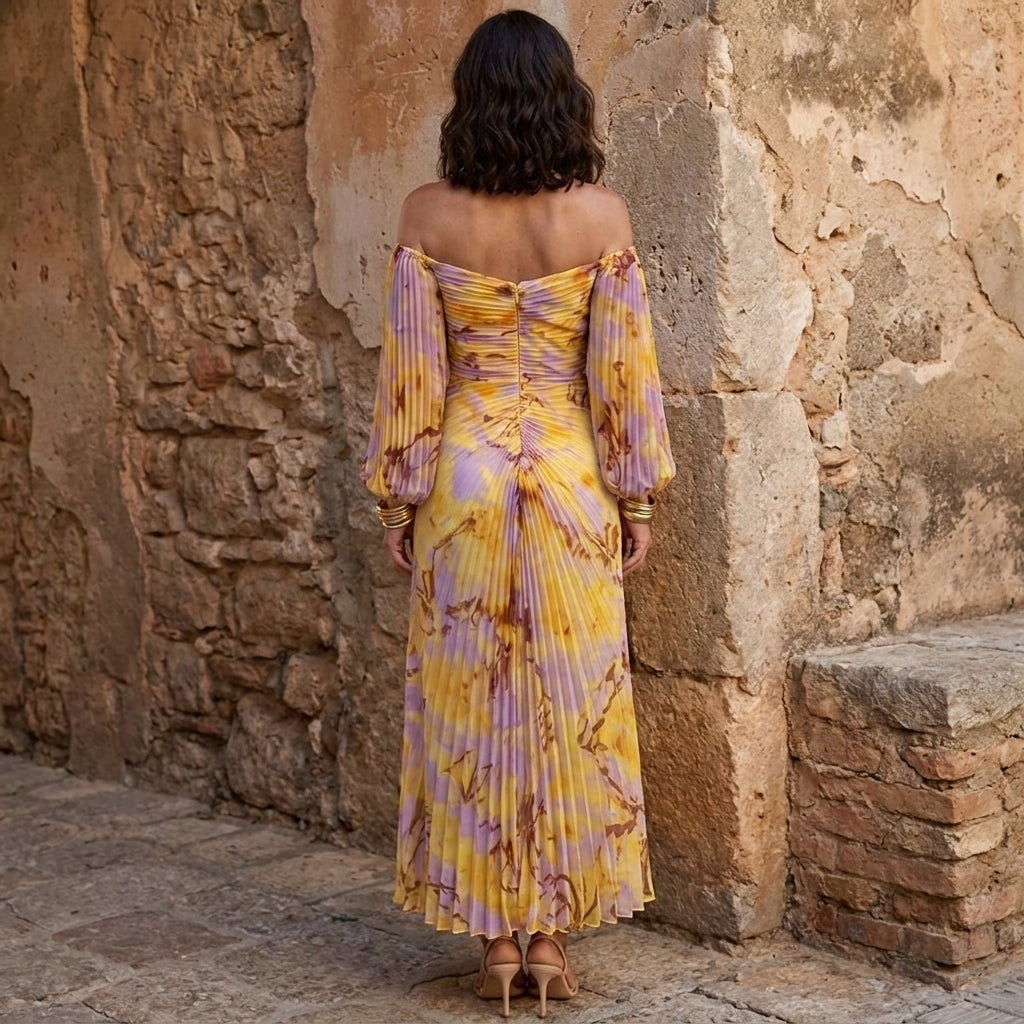 Gregoria | Robe longue fleurie à décolleté plongeant