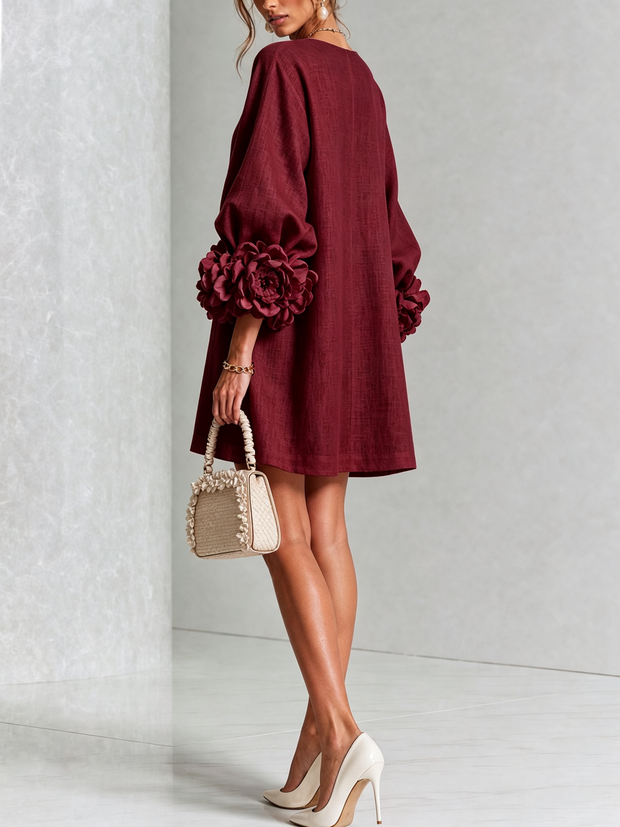 Rosalie | Robe courte boutonnée à manchettes nouées
