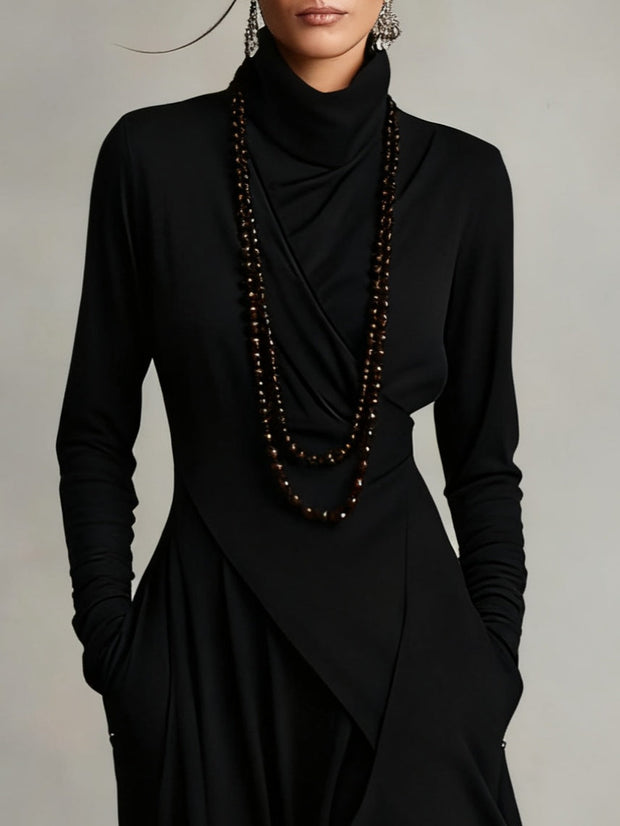 Albertine noire, détail du col roulé