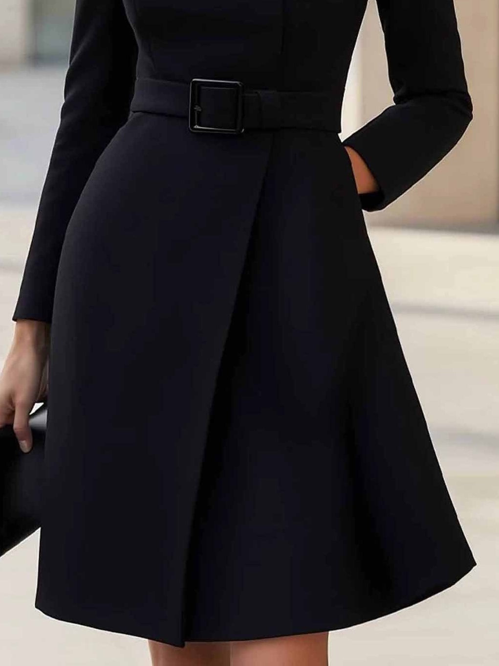 Octavie noire, détail de la jupe trapèze