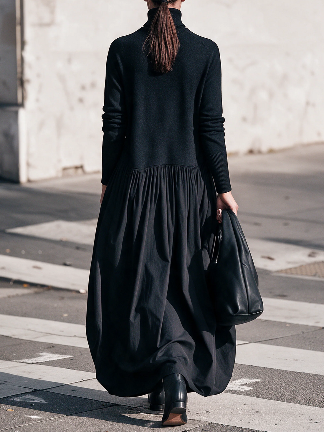 Simone | Robe longue à col montant