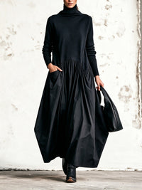Simone | Robe longue à col montant