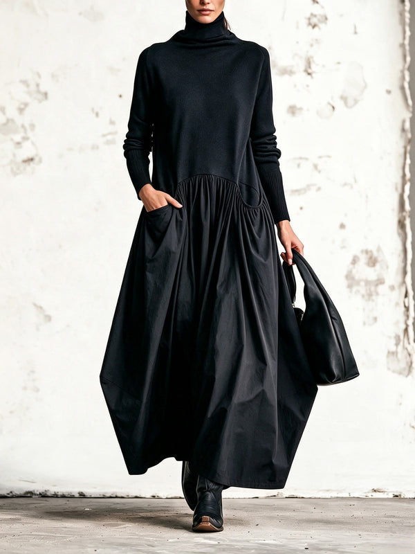 Simone | Robe longue à col montant