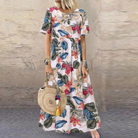 Agathe | Robe midi fleurie à manches papillon