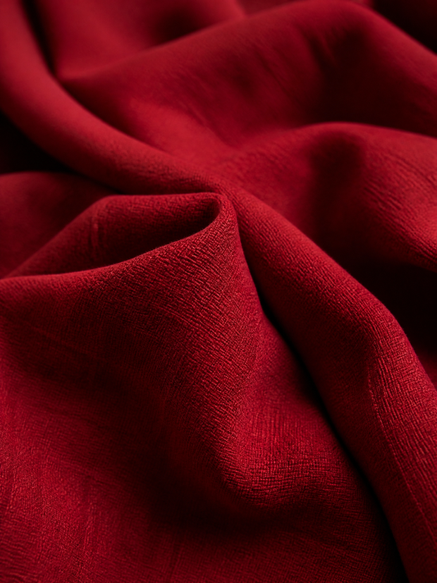 Faustine | Robe longue rouge à épaules dénudées et manches fendues