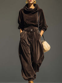 Madeleine | Ensemble en velours à capuche et pantalon ample