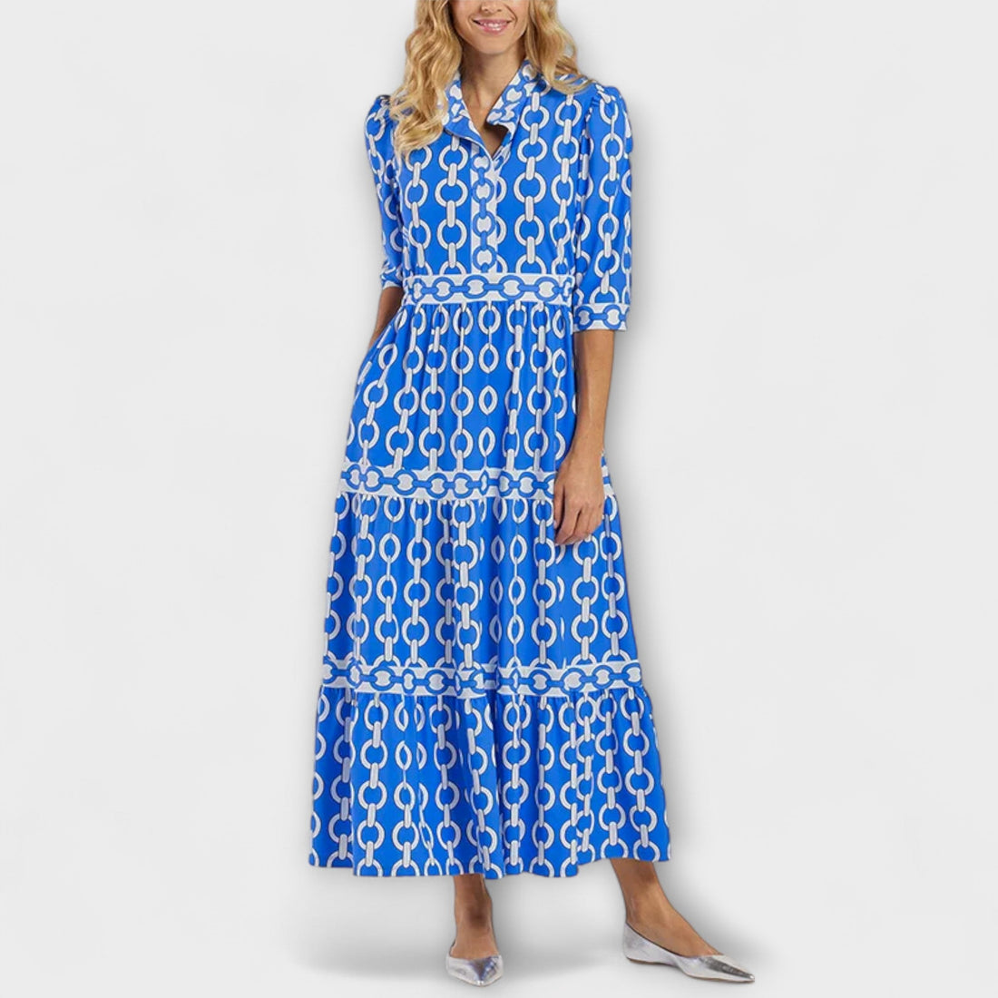 JULIANA | ROBE MIDI AVEC MOTIF CHAÎNE