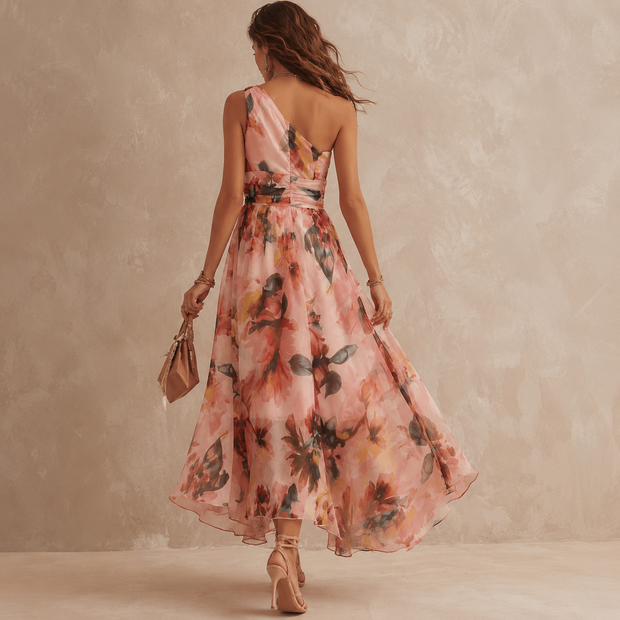 Aurora | Robe longue fleurie asymétrique