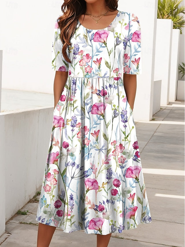 Carline – Robe midi fleurie