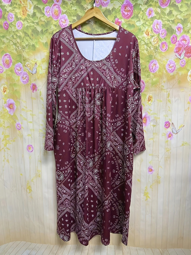 ELOWEN | ROBE MIDI À MANCHES LONGUES CASUAL