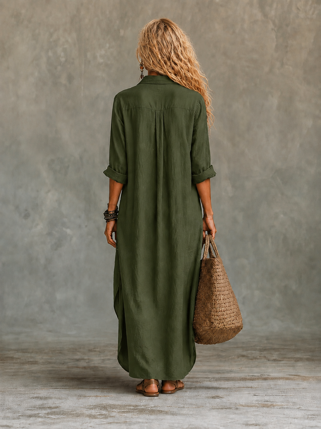 Vivienne | Robe longue chemise boutonnée