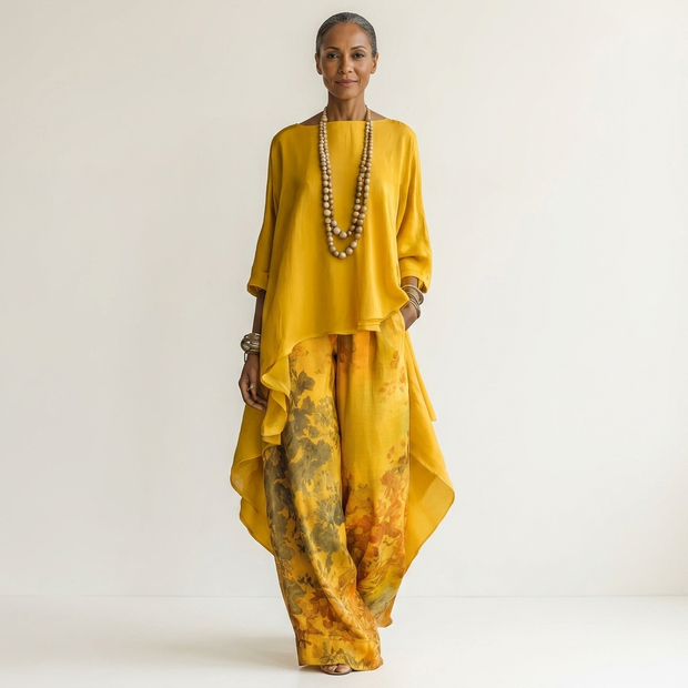 Cariola | Ensemble tunique asymétrique et pantalon large