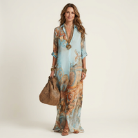 Lanie | Robe-chemise longue imprimée