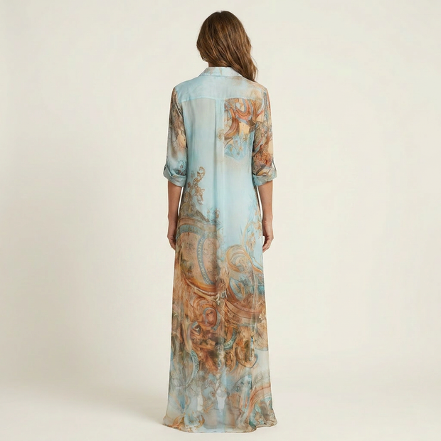 Lanie | Robe-chemise longue imprimée