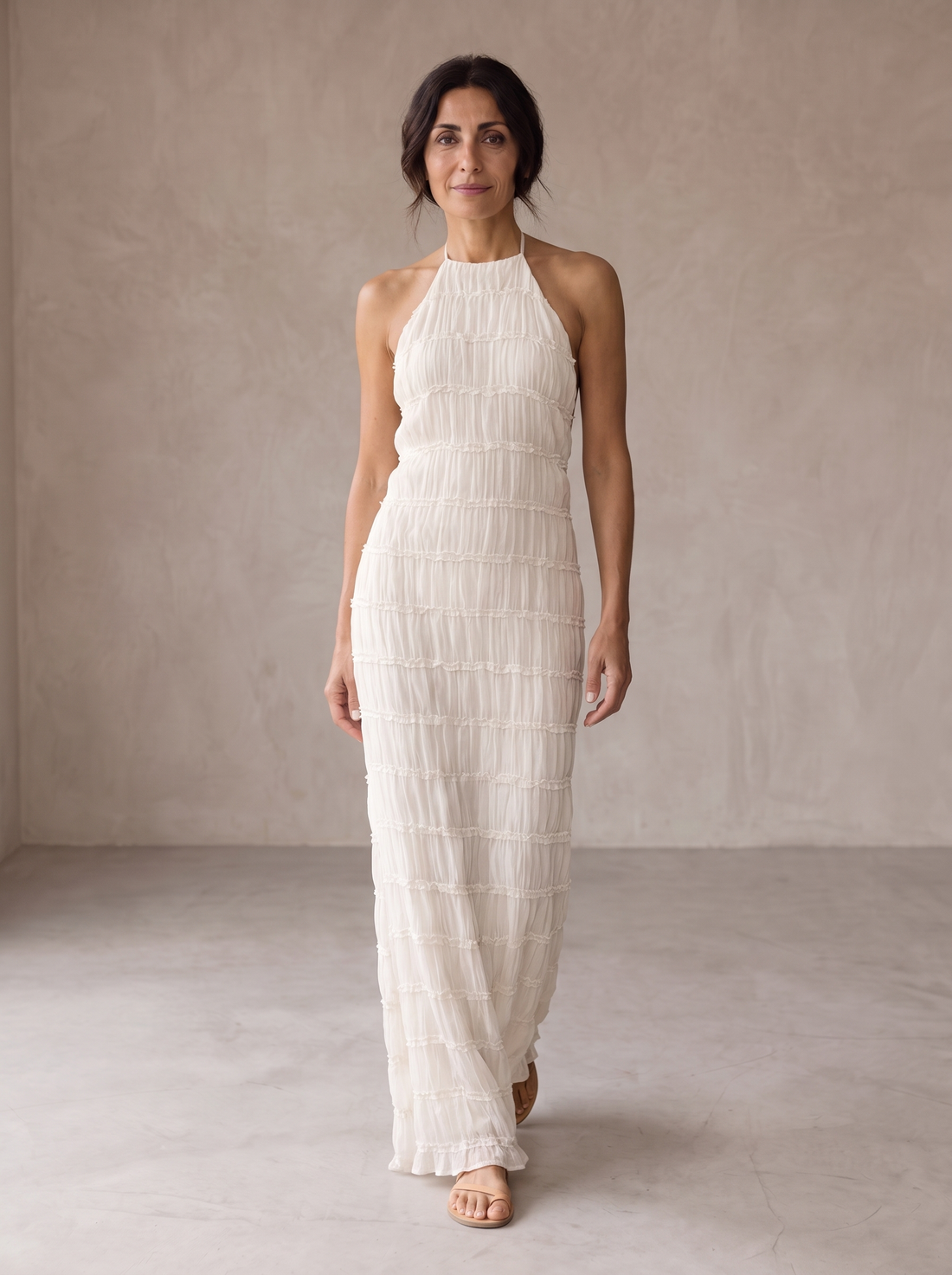 Angela | Robe longue à volants étagés