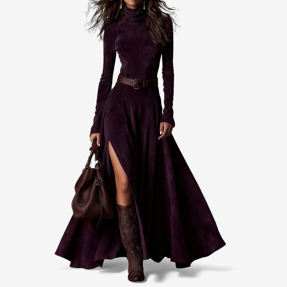 Élodie | Robe longue élégante avec ceinture incluse
