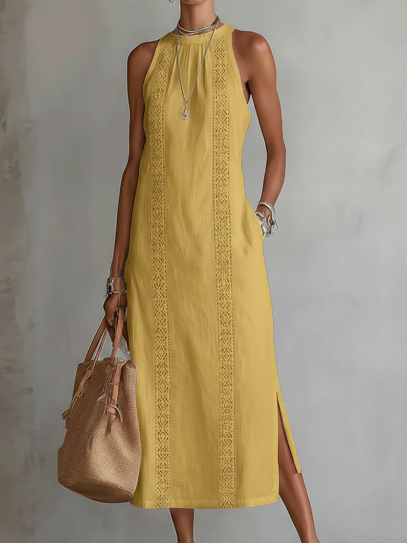 Jimena – Robe midi col mao élégante